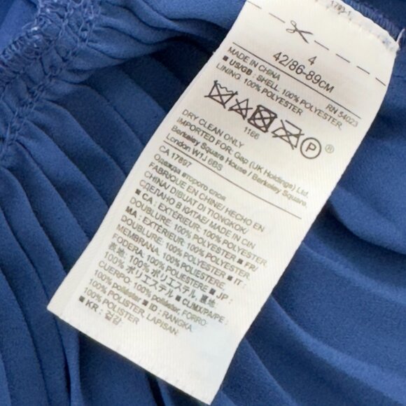 - Banana Republic Tiered Electric Pleated Skirt Royal Blue Flowy US 4 - 1H2785 - Picture 5 of 9